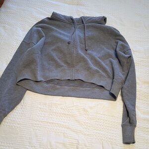 Hollister Heather Gray Women's Cropped Hoodie